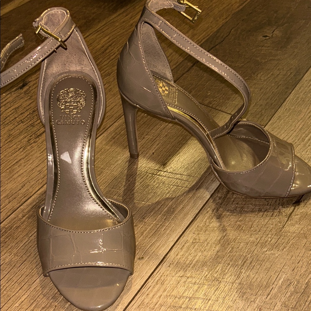 Vince Camuto Taupe Strappy Heels